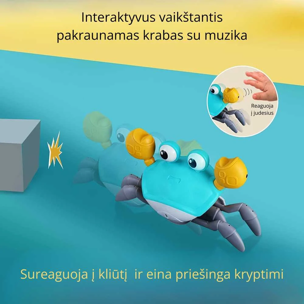 Goapa Interaktyvus vaikštantis pakraunamas krabas su muzika
