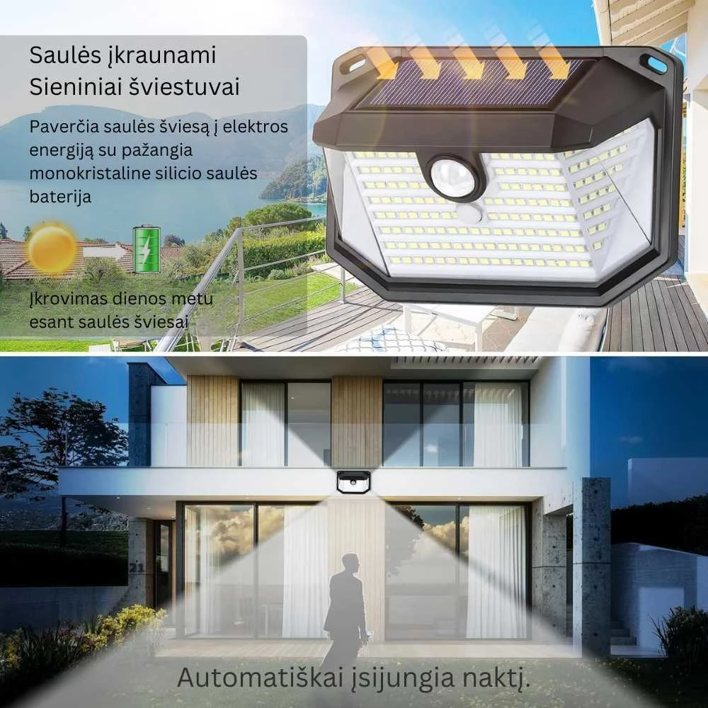Goapa LED lauko šviestuvas su saulės baterija