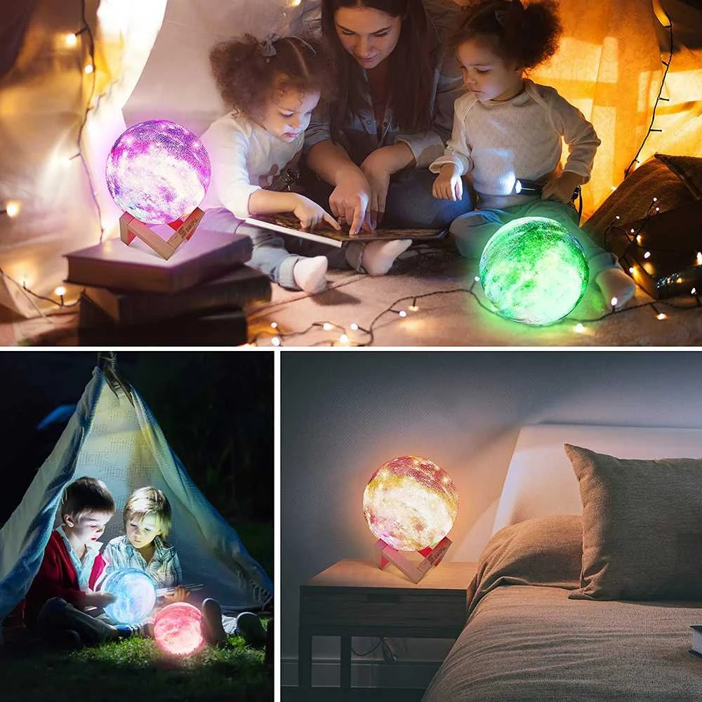 Goapa Mėnulio 3D Nakties Lempa Galaxy