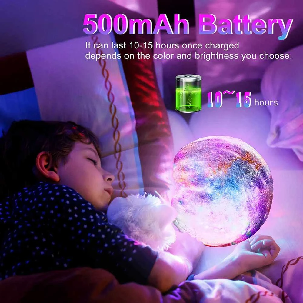 Goapa Mėnulio 3D Nakties Lempa Galaxy