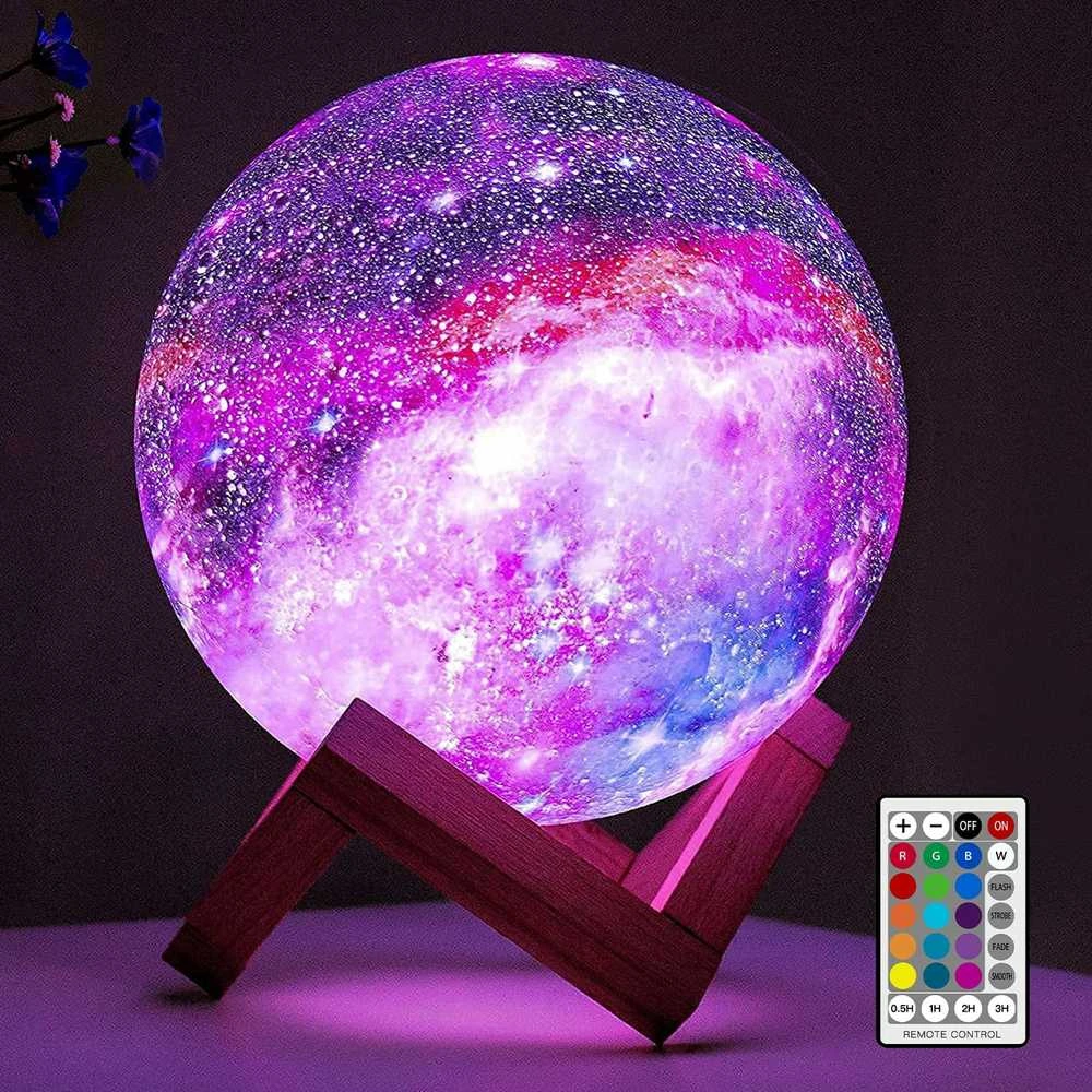 Goapa Mėnulio 3D Nakties Lempa Galaxy