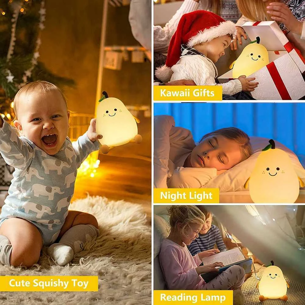 Goapa Naktinė vaikiška lempa - silikonė kriaušė