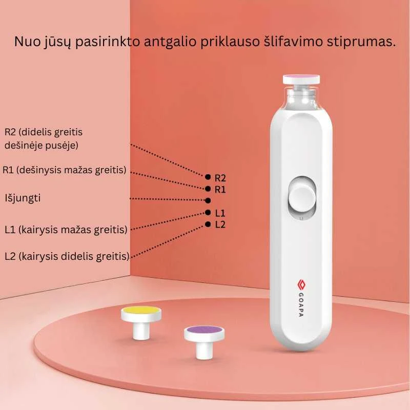 Goapa Vaikų/kūdikių elektrinė nagų priežiūros dildė