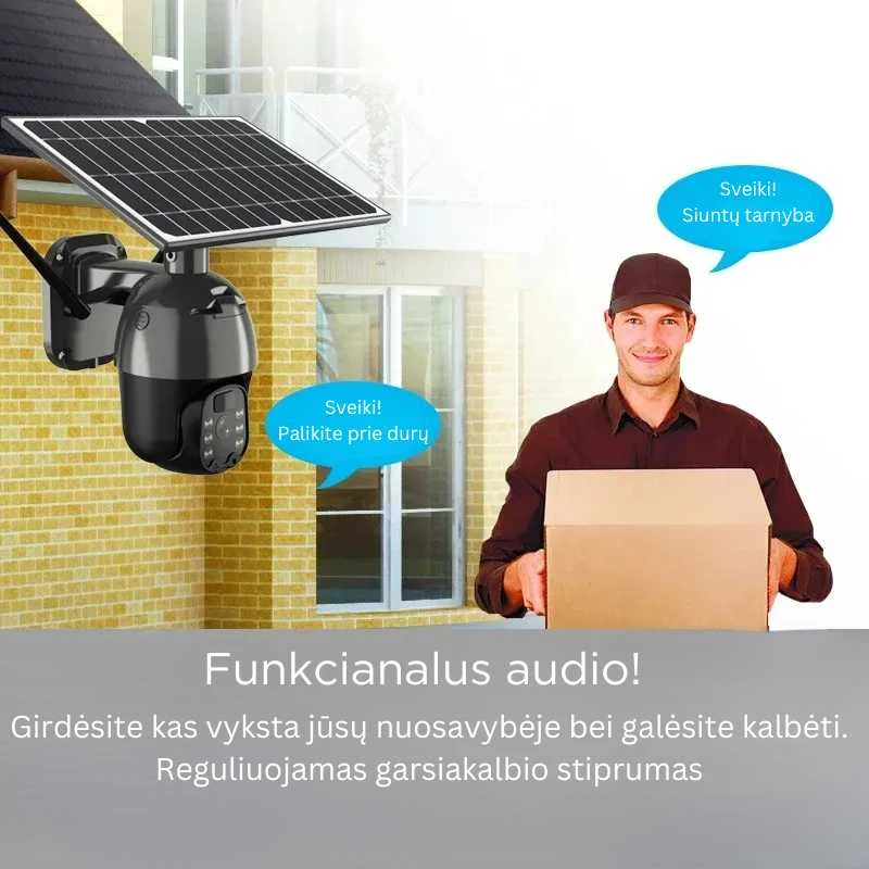 Lauko stebėjimo kamera 4G su SIM kortele ir saulės baterija, naktinis matymas, IP65 – GOAPA