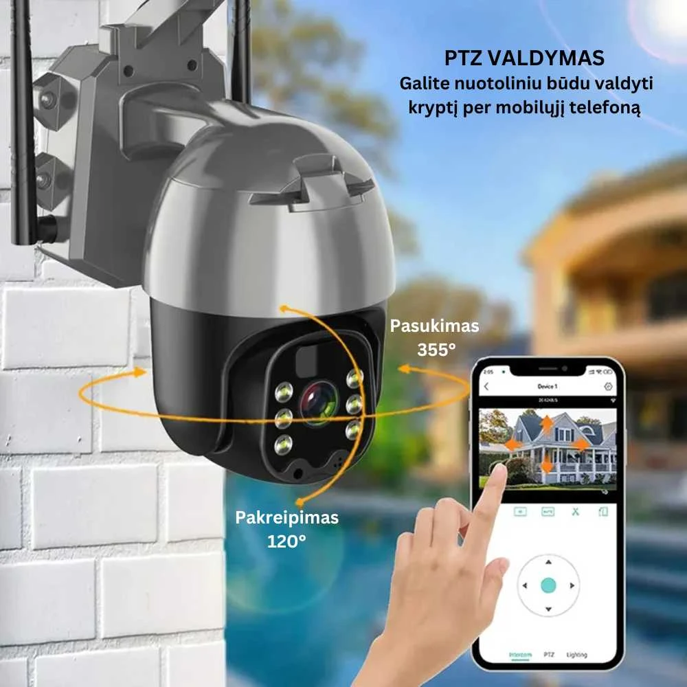 Lauko stebėjimo kamera 4G su SIM kortele ir saulės baterija, naktinis matymas, IP65 – GOAPA