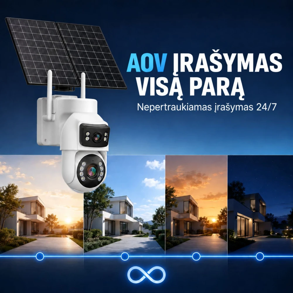 Goapa Lauko stebėjimo kamera 4G su SIM kortele ir saulės baterija, naktinis matymas, IP65