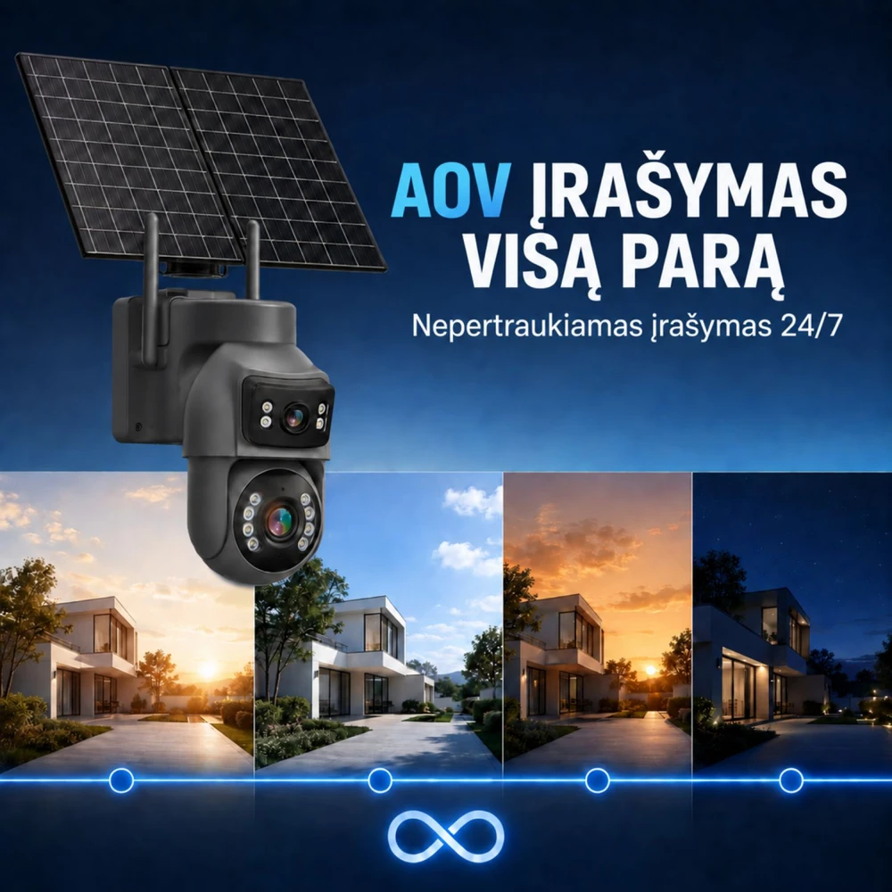Goapa Lauko stebėjimo kamera 4G su SIM kortele ir saulės baterija, naktinis matymas, IP65