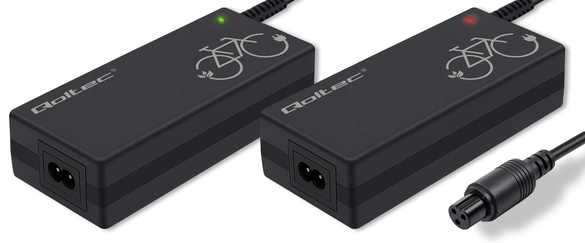 Qoltec Įkroviklis elektriniam dviračiui 36V | 42V | 2A | GX12-3Pin + maitinimo laidas aprašymas - Prekės nuotrauka Qoltec Įkroviklis elektriniam dviračiui 36V | 42V | 2A | GX12-3Pin + maitinimo laidas aprašymas - Prekės nuotrauka