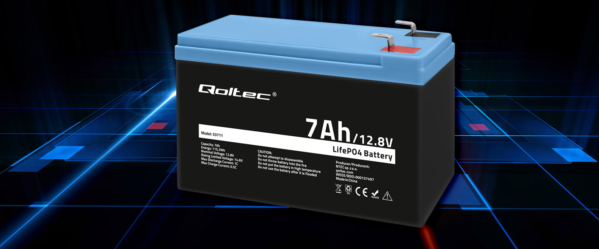 qoltec-lifepo4-ličio-geležies-fosfato-baterija