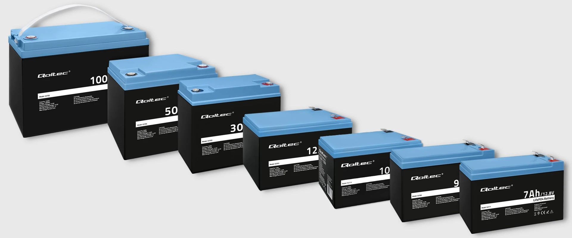 Qoltec 53713 LiFePO4 lithium iron phosphate battery | 12.8V | 10Ah | 128Wh | BMS aprašymas - Prekės nuotrauka