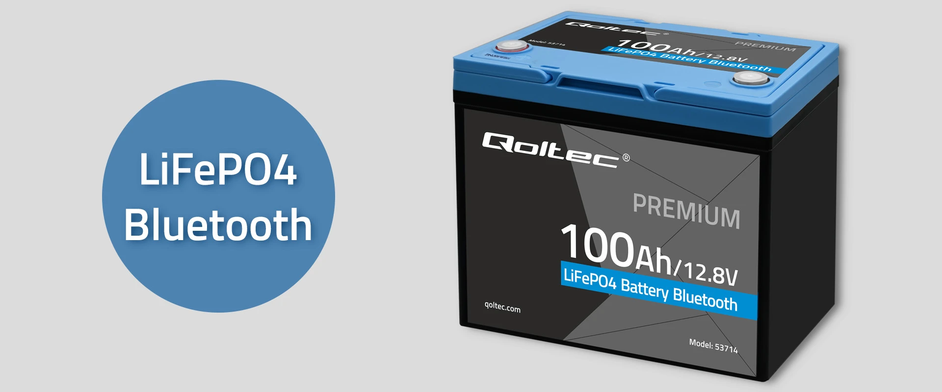 Qoltec Akumuliatorius LiFePO4 Litowo-Żelazowo-Fosforanowy | 12.8V | 100Ah | 1280Wh | Bluetooth | BMS aprašymas - Prekės nuotrauka