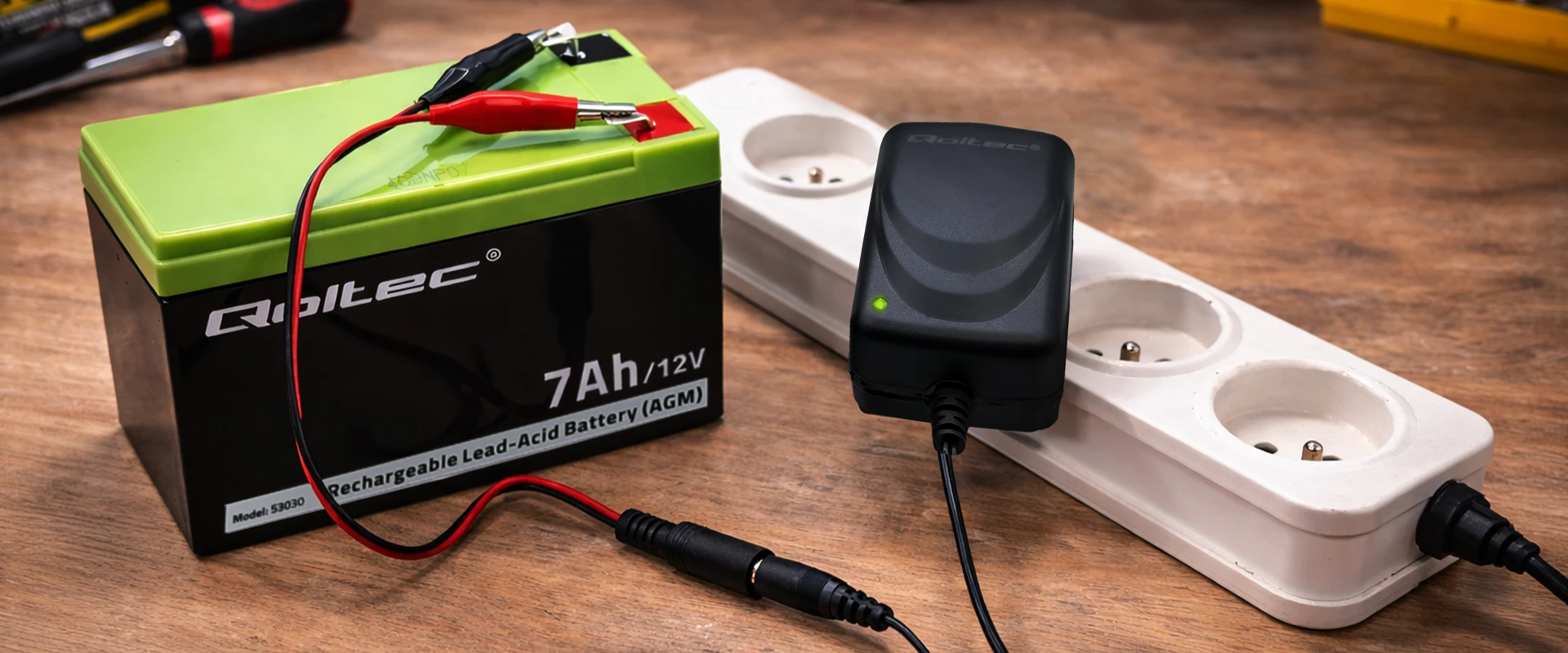 Qoltec automatinė kroviklis do akumulatora AGM GEL STD | Prostownik 6V/12V | 6W | 5.5x2.1 | Kabelis 1.8m aprašymas - Prekės nuotrauka Qoltec automatinė kroviklis do akumulatora AGM GEL STD | Prostownik 6V/12V | 6W | 5.5x2.1 | Kabelis 1.8m aprašymas - Prekės nuotrauka