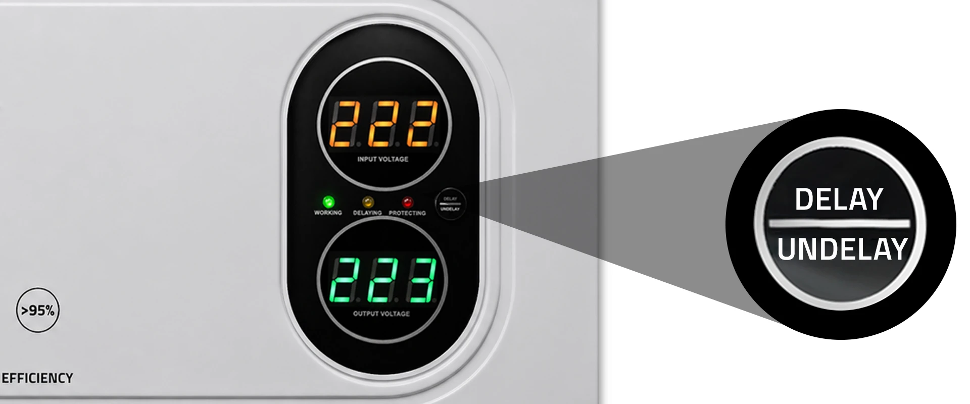 Qoltec Automatyczny Stabilizator napięcia AVR 2000VA | 1200W | Compact | Toroidalny transformator aprašymas - Prekės nuotrauka