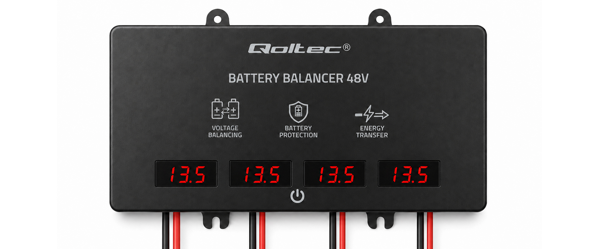 Qoltec Balanser napięcia 48V do akumulatorów 4 x 12V | 10A | AGM GEL LiFePO4 | LED aprašymas - Prekės nuotrauka