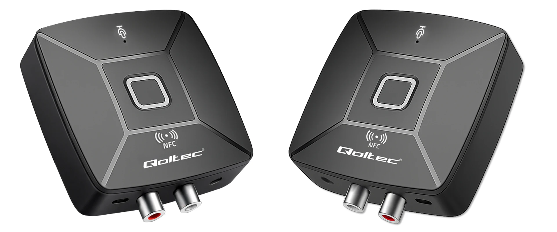 Roxtone Qoltec Bezprzewodowy transmiter odbiornik Audio HiFi Home&Car| Bluetooth 6.0 | NFC | 2 x RCA | 1 x AUX MiniJack 3.5mm| Mikrofonas aprašymas - Prekės nuotrauka