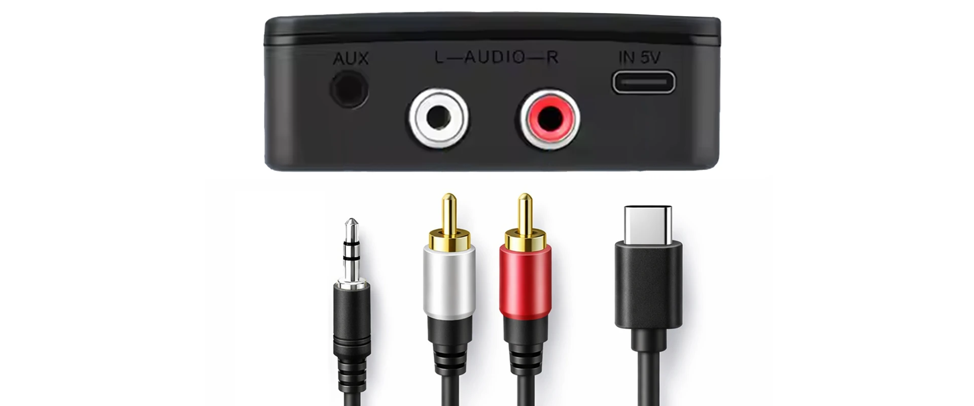 Roxtone Qoltec Bezprzewodowy transmiter odbiornik Audio HiFi Home&Car| Bluetooth 6.0 | NFC | 2 x RCA | 1 x AUX MiniJack 3.5mm| Mikrofonas aprašymas - Prekės nuotrauka