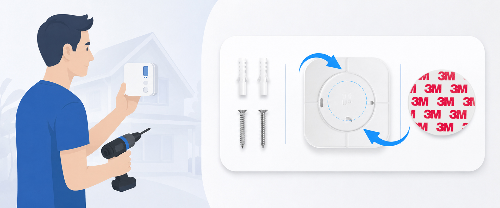 Qoltec Certyfikowany belaidis Czujnik tlenku węgla (czadu) su baterią | detektor CO | TUYA | Wi-fi | żywotność sensora 10 lat | alarm 85dB | LED aprašymas - Prekės nuotrauka