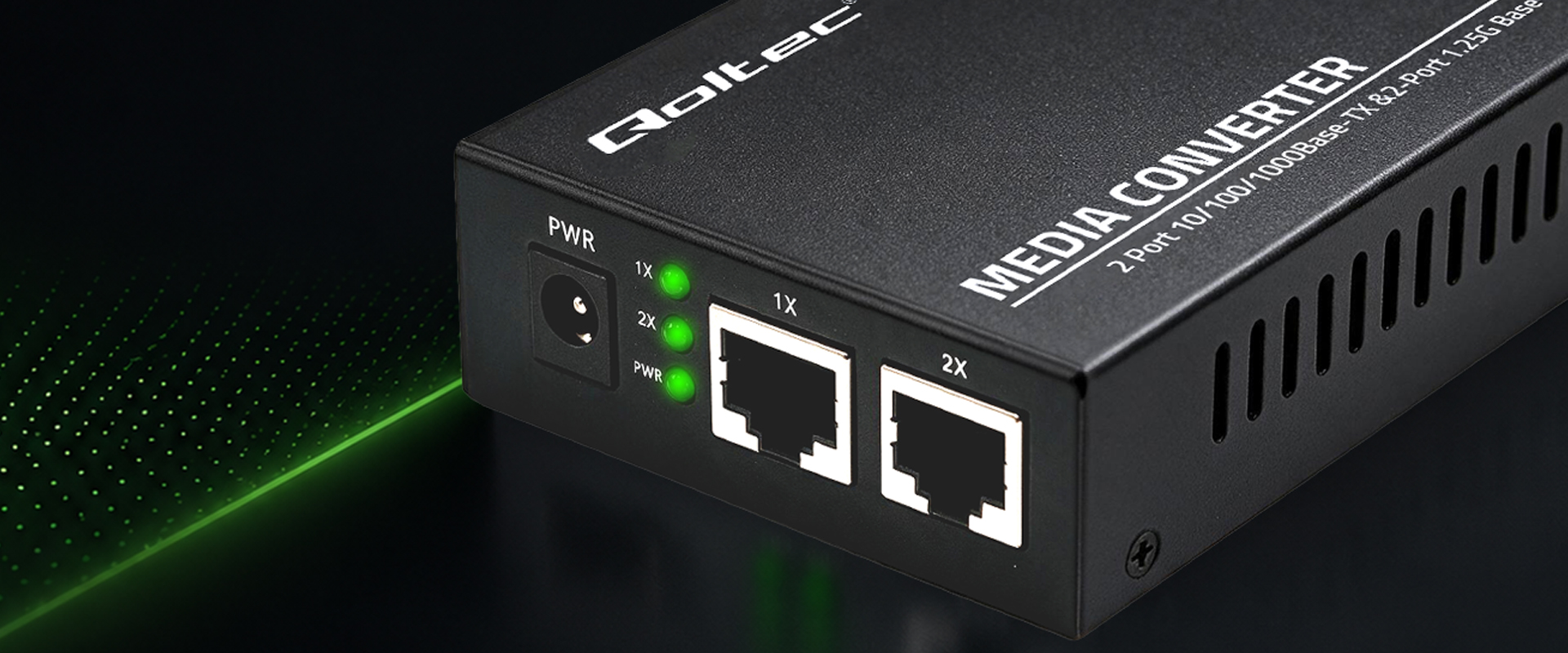 Šakotuvas Qoltec Dwukierunkowy Media Konwerter SWITCH Ethernet 2x RJ45 2x SFP| 1000Mb/s | 5V aprašymas - Prekės nuotrauka Šakotuvas Qoltec Dwukierunkowy Media Konwerter SWITCH Ethernet 2x RJ45 2x SFP| 1000Mb/s | 5V aprašymas - Prekės nuotrauka