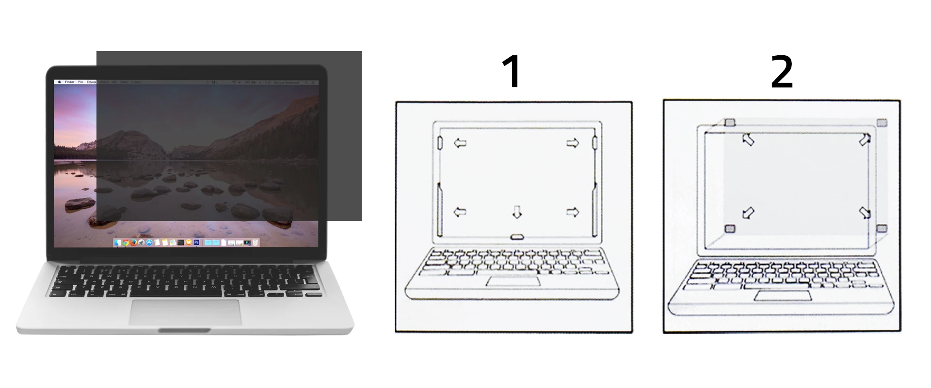 Qoltec Privatumo filtrai RODO MacBook Pro Touch Bar (2016-2018) | 13,3 colio aprašymas - Prekės nuotrauka
