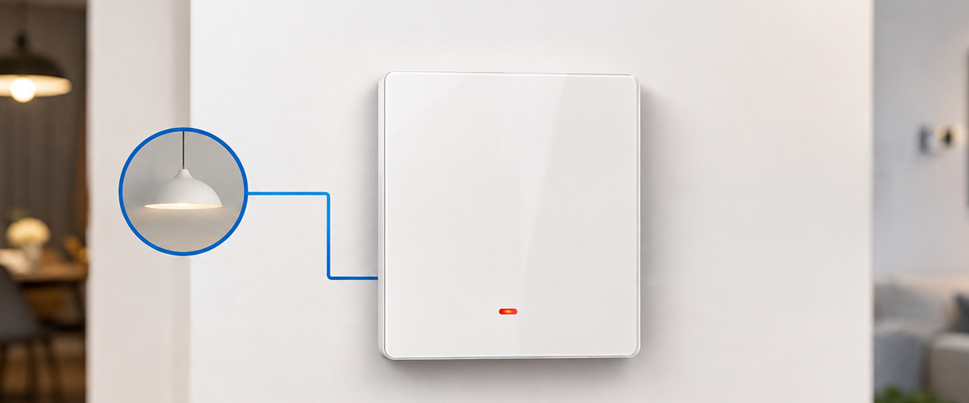 Qoltec Inteligentny 1-kanałowy jungiklis wyłacznik światła | Wi-Fi | Timer | Tuya | Smart life | Baltas aprašymas - Prekės nuotrauka