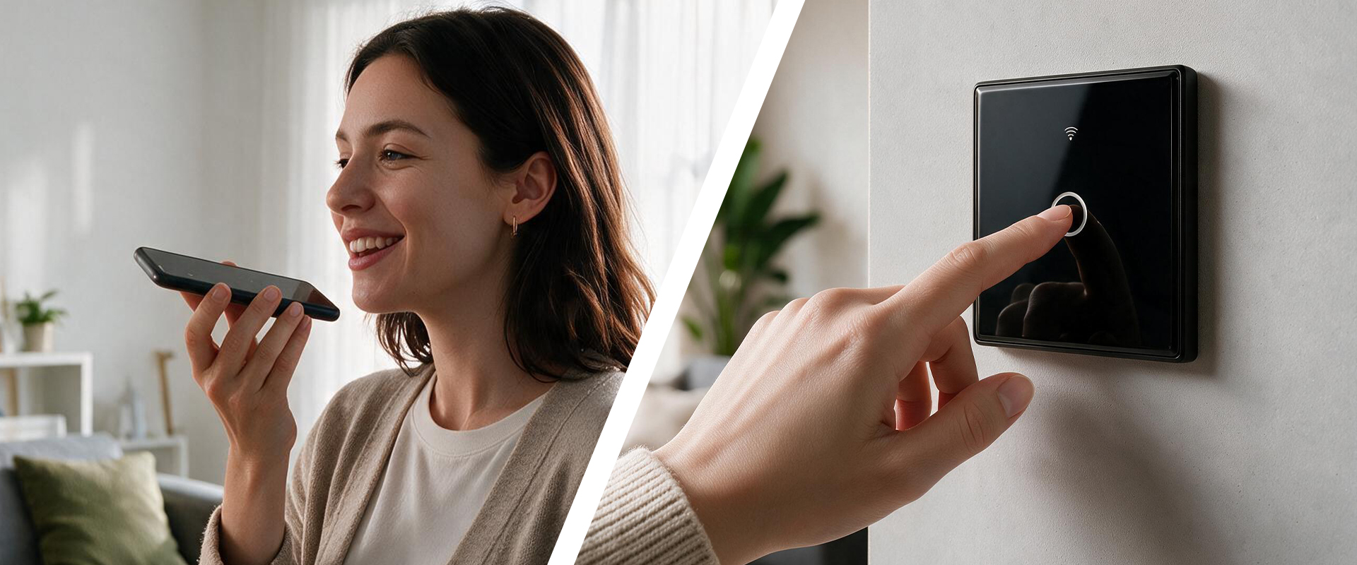 Qoltec Inteligentny dotykowy 1-kanałowy jungiklis wyłącznik światła | Wi-Fi | Timer | Tuya | Smart life | Hartowane szkło | Juodas aprašymas - Prekės nuotrauka