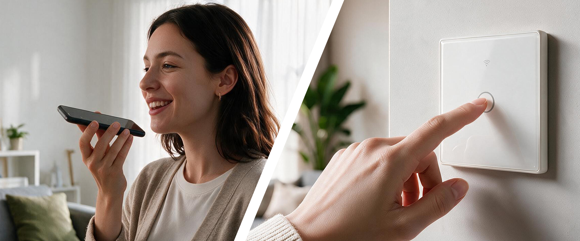 Qoltec Inteligentny dotykowy 1-kanałowy jungiklis wyłącznik światła | Wi-Fi | Timer | Tuya | Smart life | Hartowane szkło | Baltas aprašymas - Prekės nuotrauka