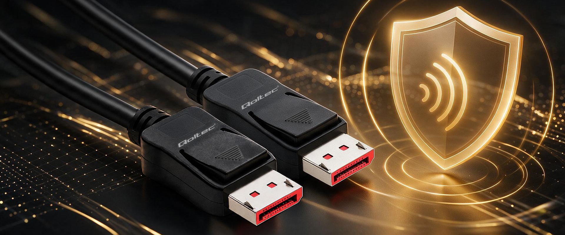 Qoltec Kabelis DisplayPort v2.1 męski | DisplayPort v2.1 męski | 8K | 54G | 5m aprašymas - Prekės nuotrauka