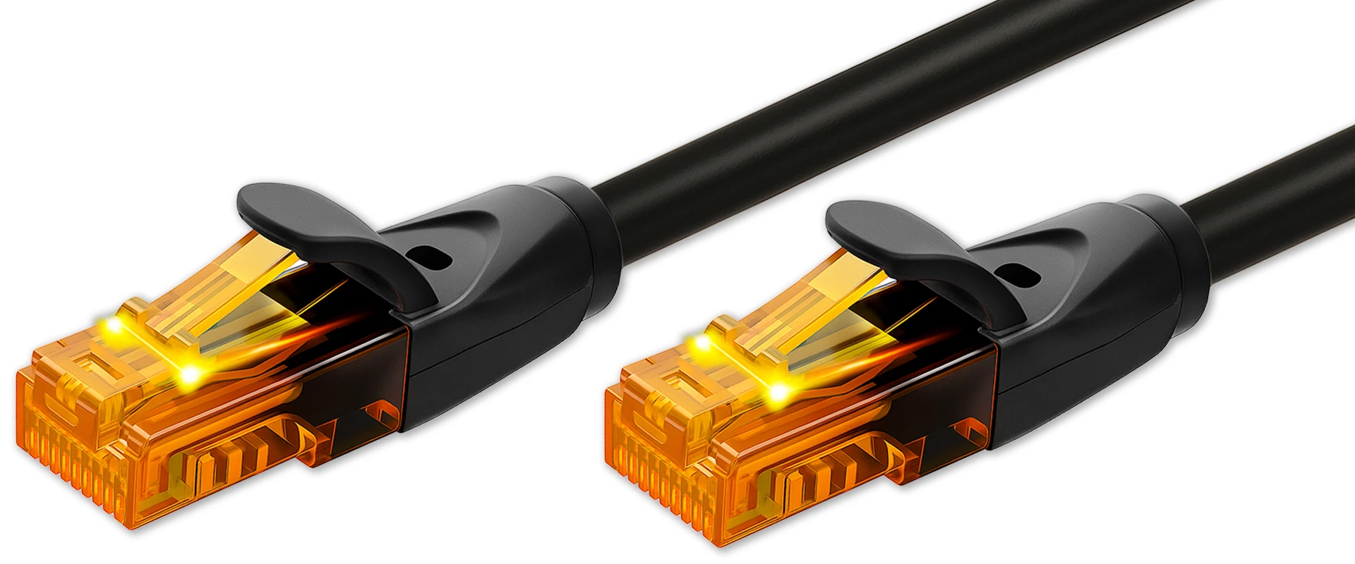 Qoltec Kabelis Patchcord UTP | CAT6 | 2 x RJ-45 | High speed 1Gb/s | Pozłacane styki | 20m | juoda aprašymas - Prekės nuotrauka