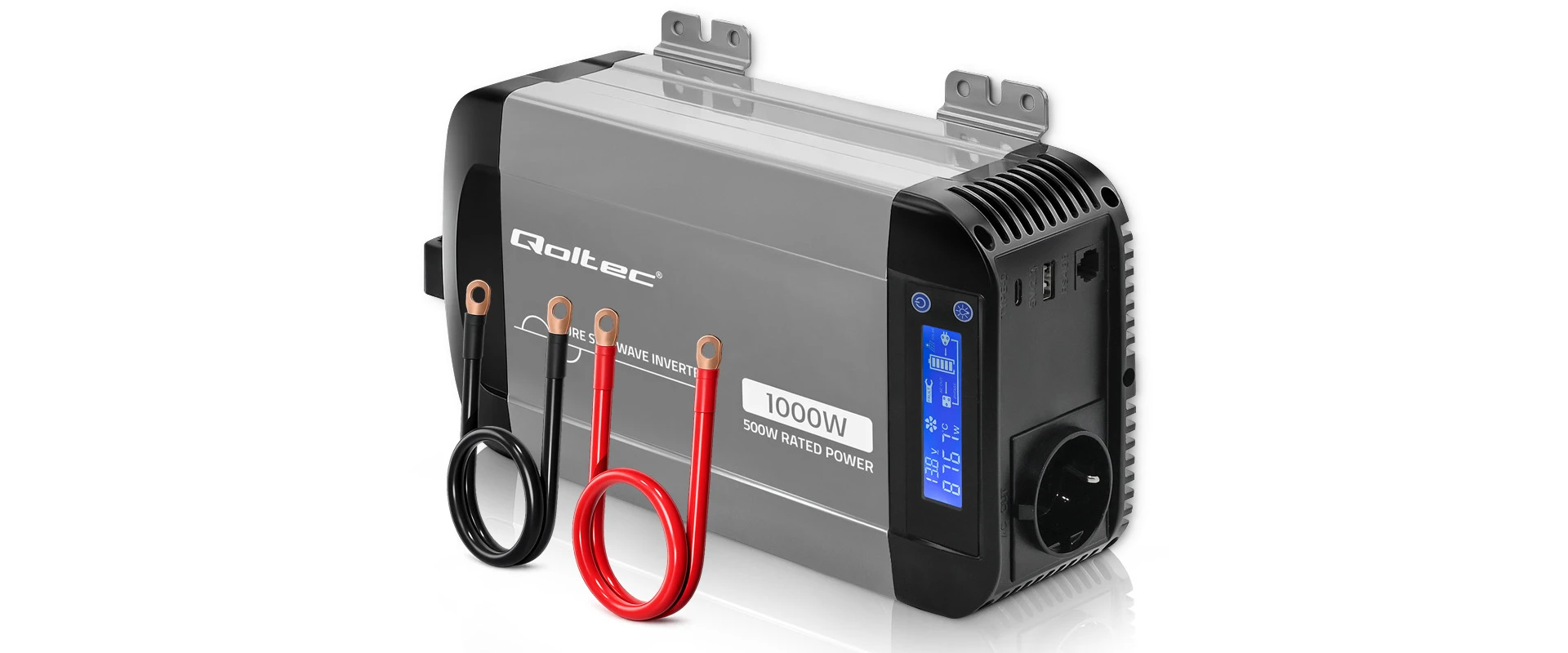 Qoltec Pure Sine Wave | 12V na 230V | 500/1000W aprašymas - Prekės nuotrauka