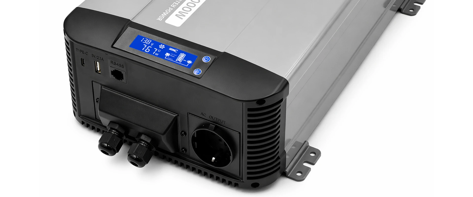 Qoltec Pure Sine Wave | 12V na 230V | 3000/6000W aprašymas - Prekės nuotrauka