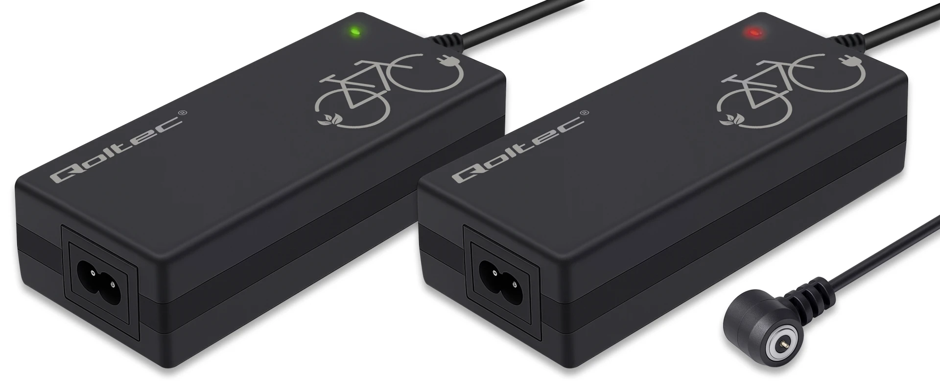 Qoltec Fast įkroviklis elektriniam dviračiui 36V | 42V | 2A | Mi4 magnetinis kištukas + maitinimo laidas aprašymas - Prekės nuotrauka
