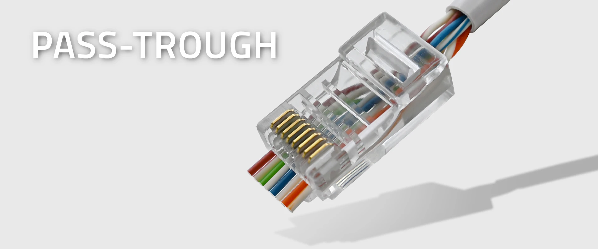 Qoltec Praėjimo kištukas RJ45 jungtis | CAT5e | UTP | PassThrough | Paauksuoti kontaktai | 10 vnt aprašymas - Prekės nuotrauka