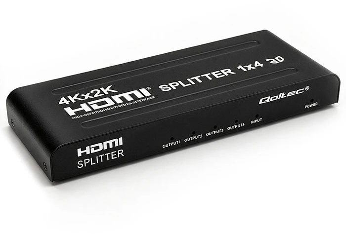 Qoltec 51798 aktyvus HDMI skirstytuvas 4 x HDMI 4K x 2K | 3,4 Gb/s