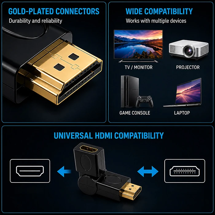 QOLTEC 50516 Qoltec Adapteris HDMI kištukas / HDMI lizdas (kampinis / pasukamas)