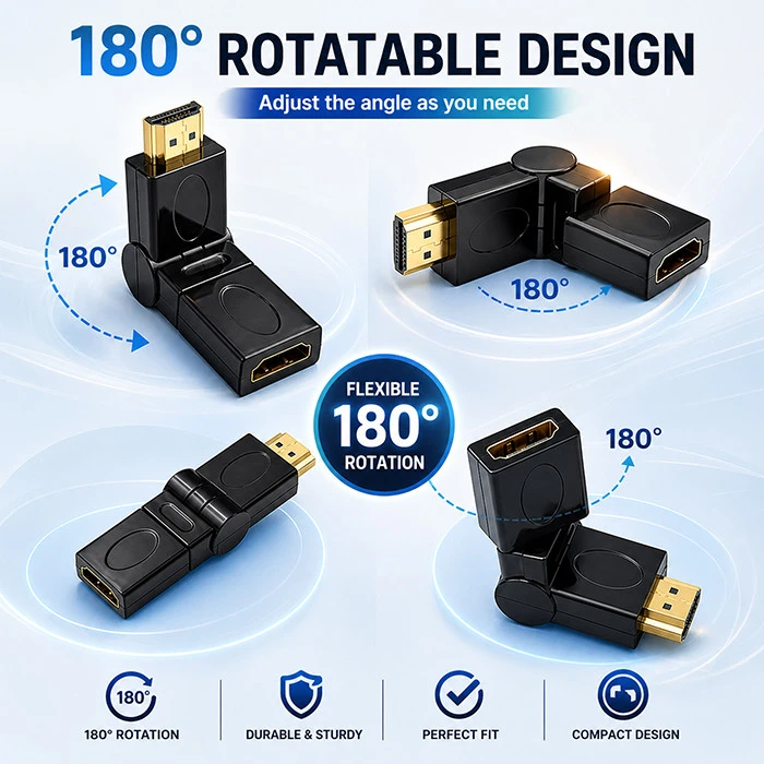 QOLTEC 50516 Qoltec Adapteris HDMI kištukas / HDMI lizdas (kampinis / pasukamas)