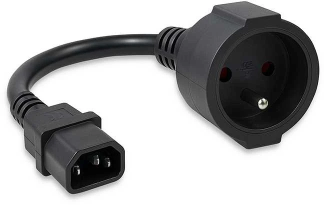 Maitinimo adapteris IEC C14 į prancūzišką lizdą 0,15m