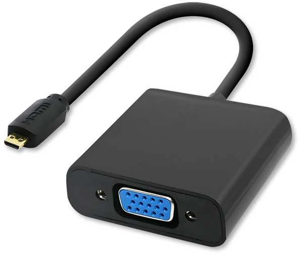 Qoltec Micro HDMI į VGA adapteris su trumpu laidu