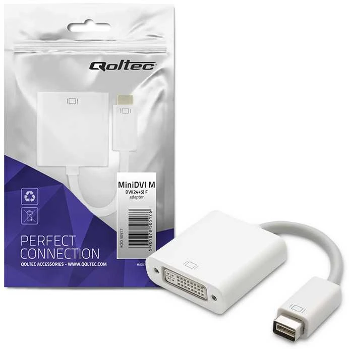 Qoltec Mini DVI vyr. – DVI (24+5) mot. adapteris