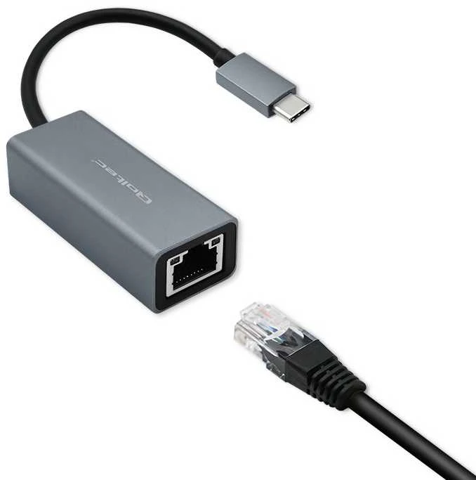 Qoltec USB-C į RJ45 eterneto adapteris | 1000 Mbps | aliuminio korpusas