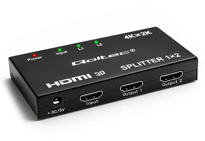 „Qoltec“ aktyvus skirstytuvas 2 x HDMI 4K x 2K | 3.4 Gb/s | Didelis stabilumas