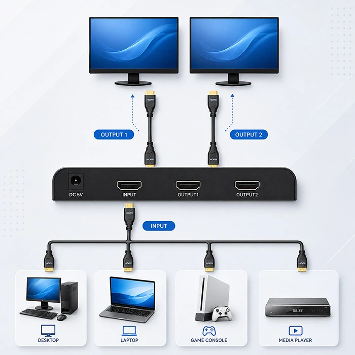HDMI Skirstytuvas - Qoltec 51797 2x 4K 60Hz