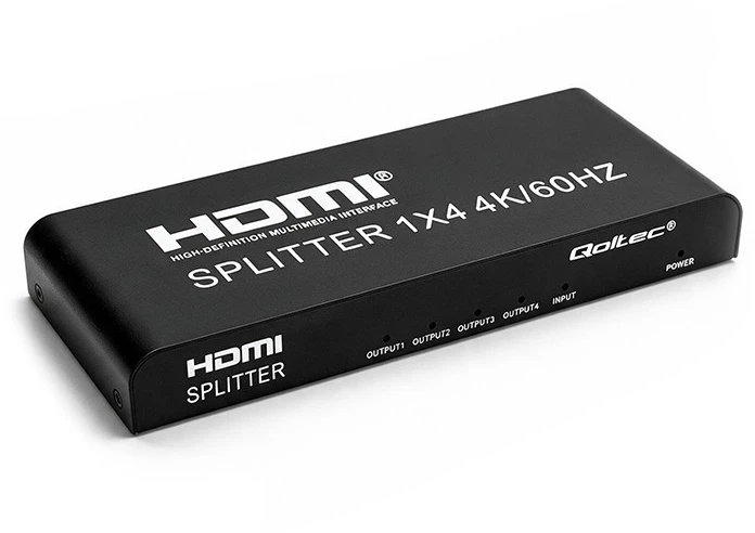 HDMI Skirstytuvas - Qoltec 51799 4K 60Hz 4 x HDMI Juodas