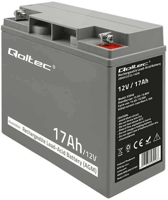 QOLTEC 53046 Qoltec Baterija AGM 12V 17Ah maks.255A