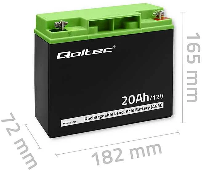 QOLTEC 53066 AGM baterija 12V 20Ah maks. 300A
