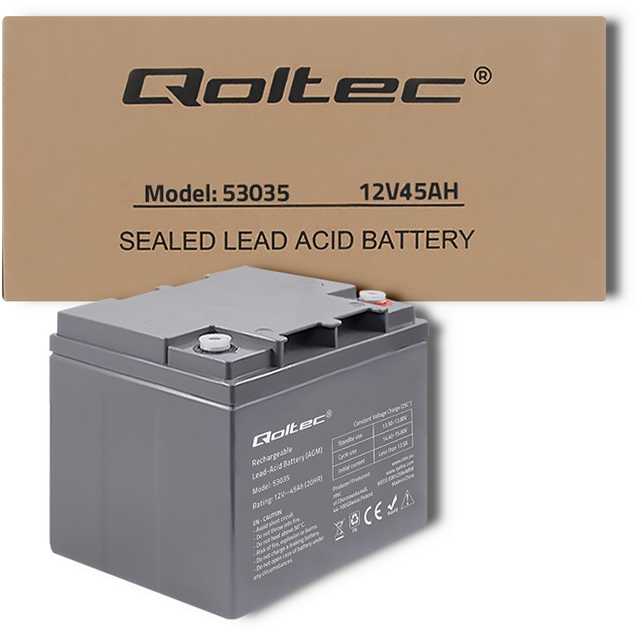 QOLTEC 53035 Qoltec Baterija AGM 12V 45Ah max.13.5A
