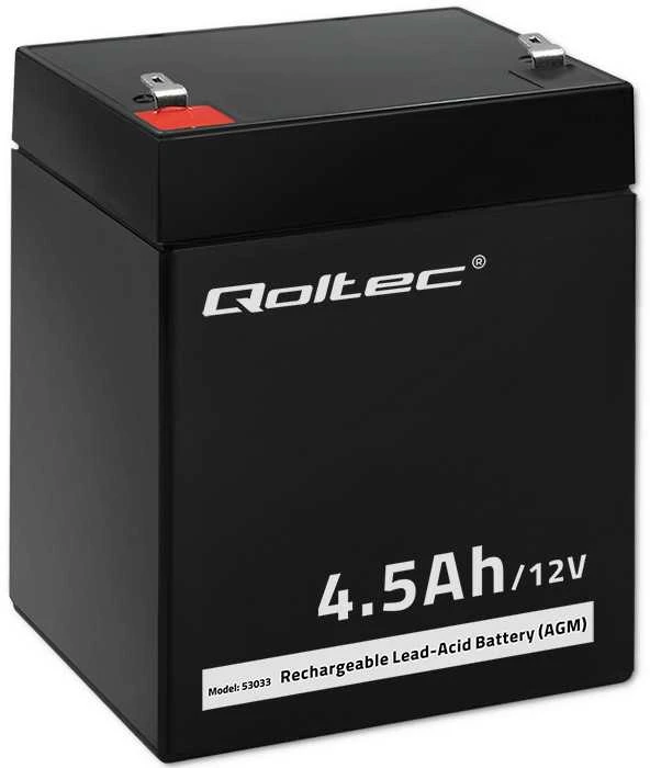 QOLTEC 53033 Baterija AGM 12V 4.5Ah max.1.35A