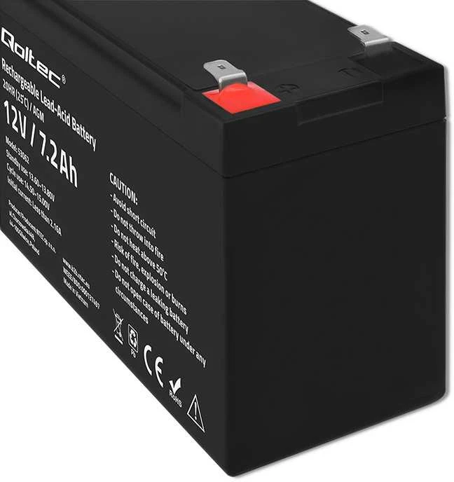 QOLTEC 53062 AGM baterija 12V 7.2Ah max 108A