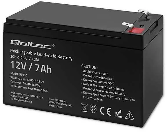 QOLTEC 53030 Gel baterija 12V 7Ah max.72A AGM