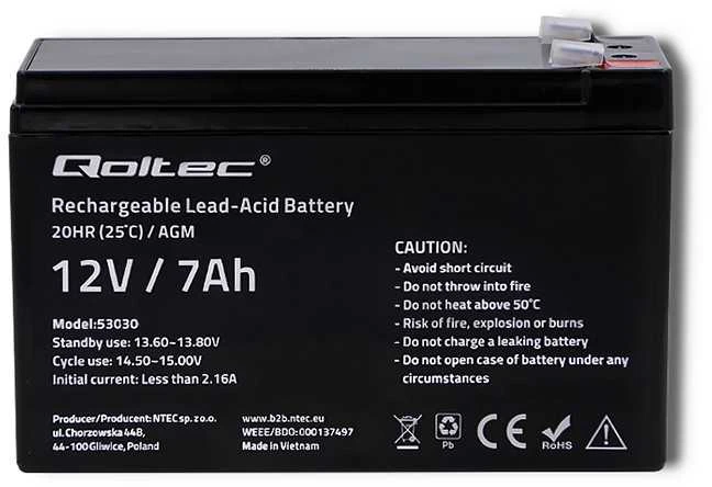 QOLTEC 53030 Gel baterija 12V 7Ah max.72A AGM