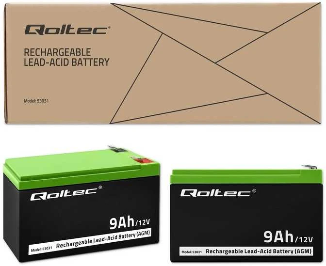 QOLTEC 53031 gelio baterija 12V 9Ah max.90A AGM